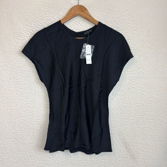 J Crew Drapey T-shirt top Womens Medium‎ Black - Picture 2 of 8